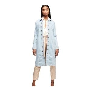 L'AGENCE Jacket Size S/P Vienna Cosmo Long Denim Pockets Made in USA Boho NEW